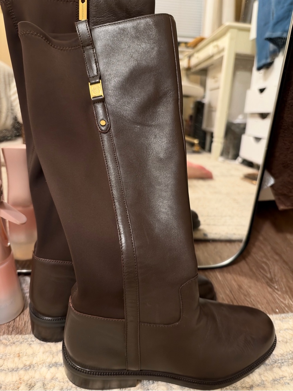 new Vicente Camuto Annota Knee High Women Leather Boots - Dark Brown sz 8 - Picture 4 of 5